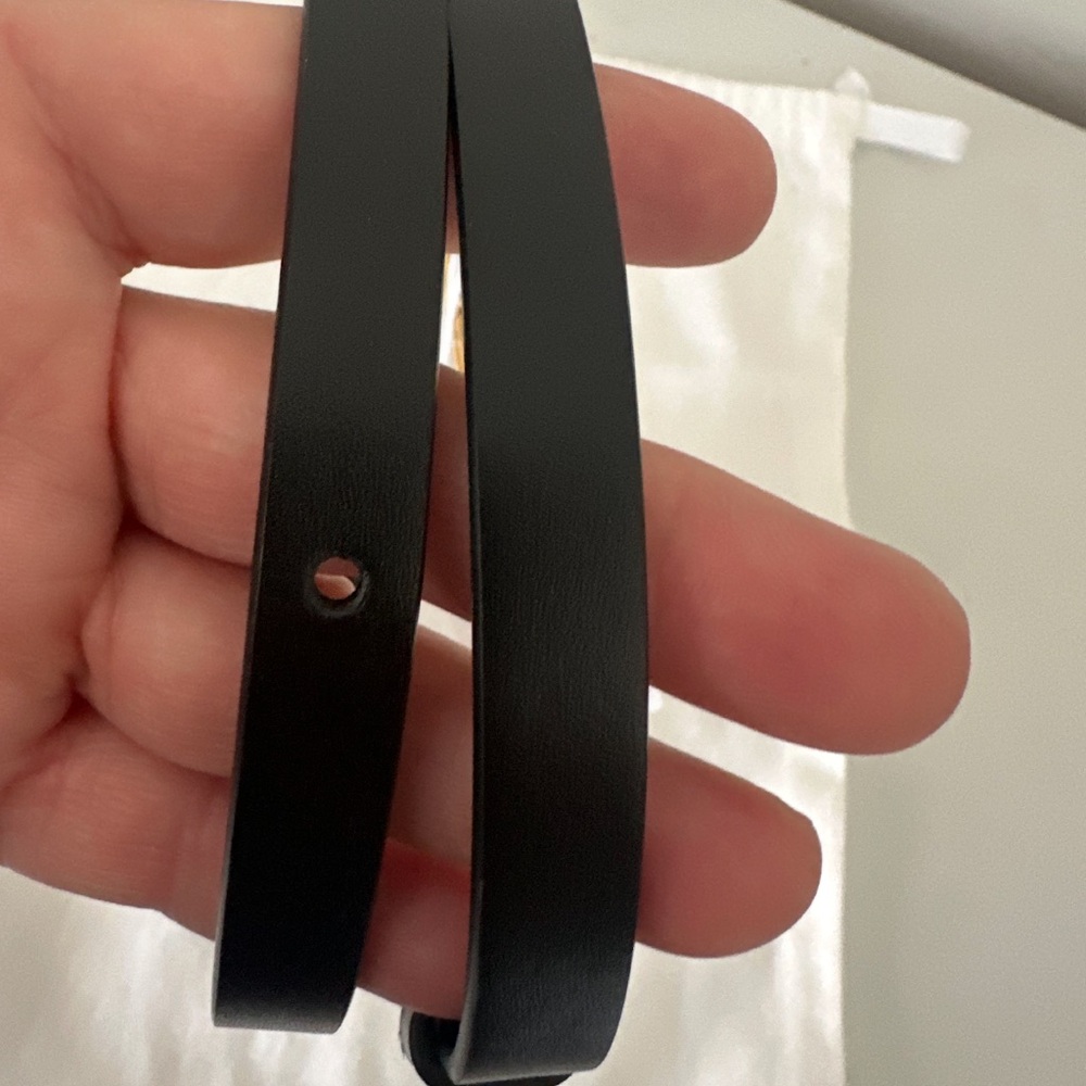 DIOR BLACK LEATHER SIGNATURE SLIM BELT 15MM Medium - Picture 5 of 6